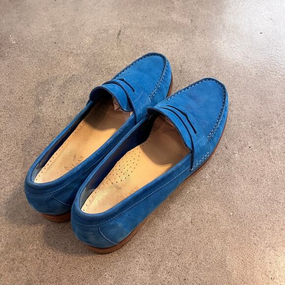 Cole Haan blue leather penny loafer women shoes 8.5 work flats casual narrow fit - Picture 9 of 9